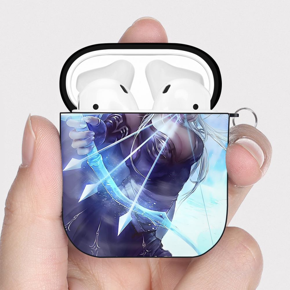 （画像用） リーグ・オブ・レジェンド League of Legends LOL AirPods 第2世代保護ケース ハードシェル ブラック 耐衝撃・防指紋・カラビナ付き