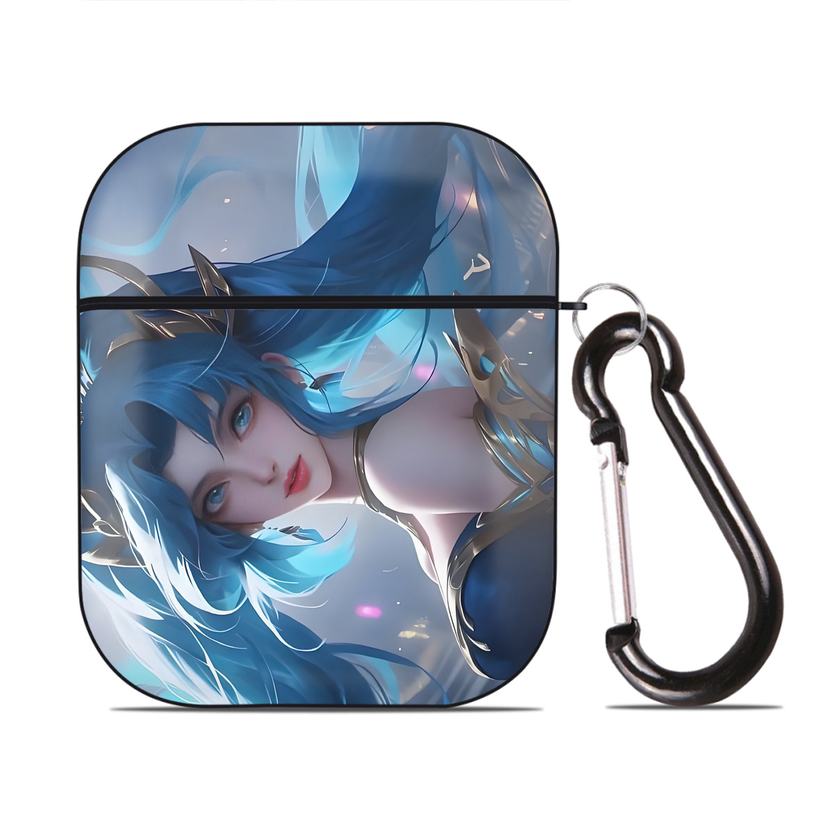 （画像用） リーグ・オブ・レジェンド League of Legends LOL AirPods 第2世代保護ケース ハードシェル ブラック 耐衝撃・防指紋・カラビナ付き
