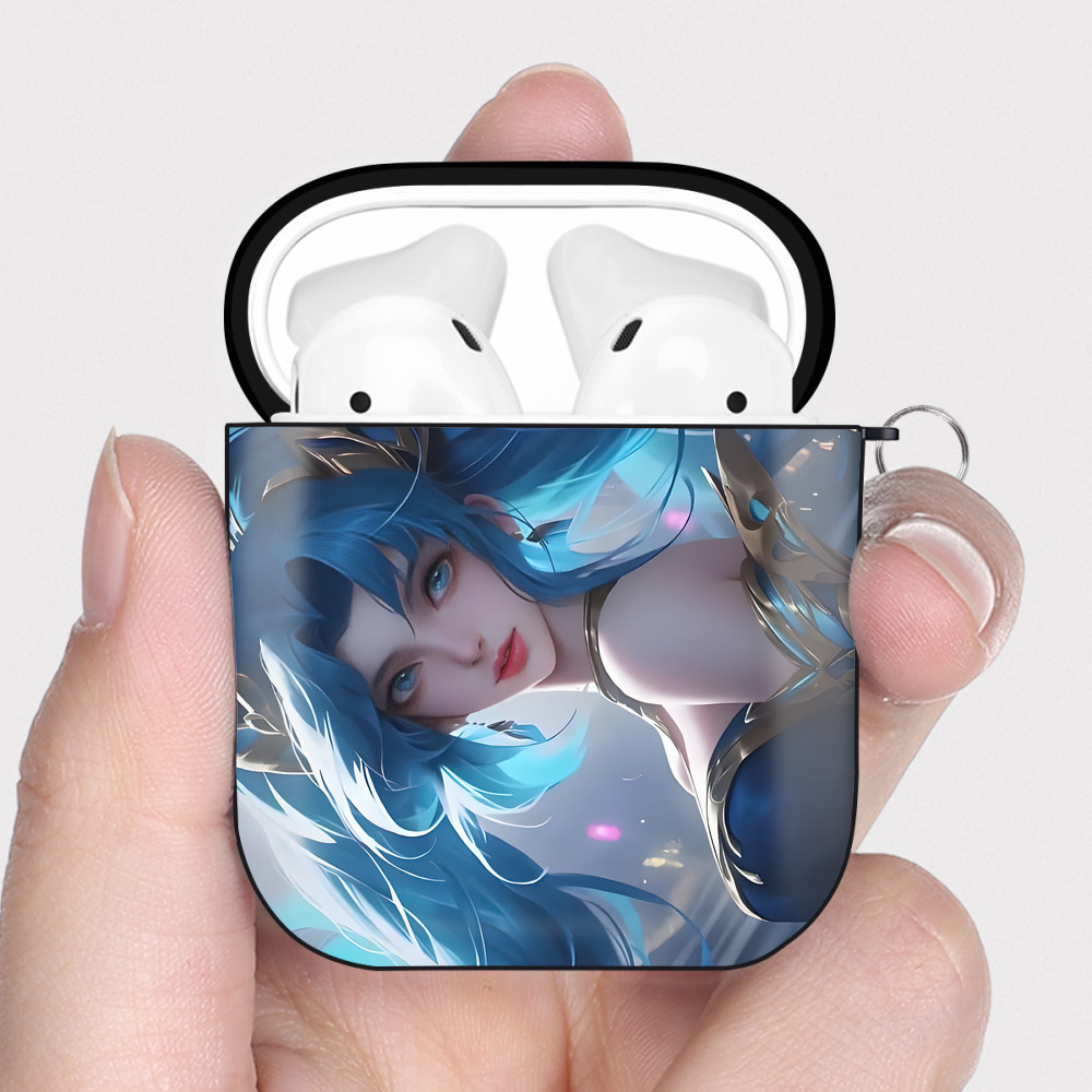 （画像用） リーグ・オブ・レジェンド League of Legends LOL AirPods 第2世代保護ケース ハードシェル ブラック 耐衝撃・防指紋・カラビナ付き