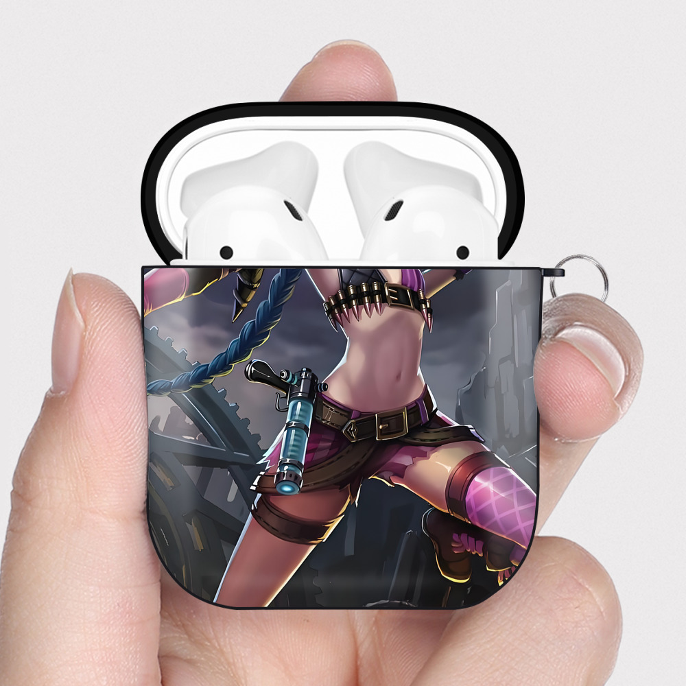 （画像用） リーグ・オブ・レジェンド League of Legends LOL AirPods 第2世代保護ケース ハードシェル ブラック 耐衝撃・防指紋・カラビナ付き