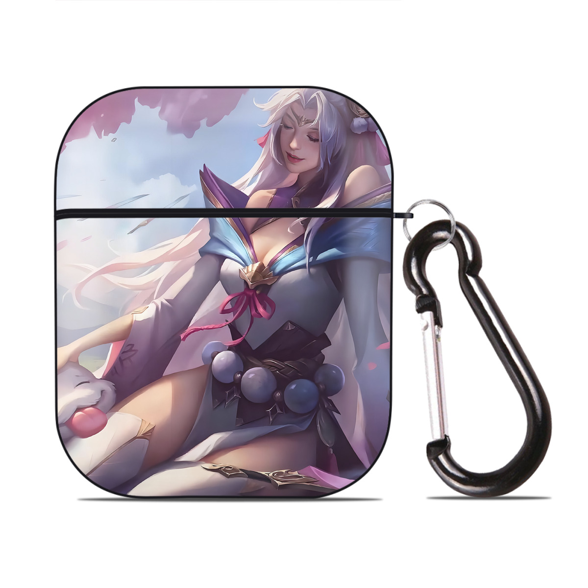 （画像用） リーグ・オブ・レジェンド League of Legends LOL AirPods 第2世代保護ケース ハードシェル ブラック 耐衝撃・防指紋・カラビナ付き
