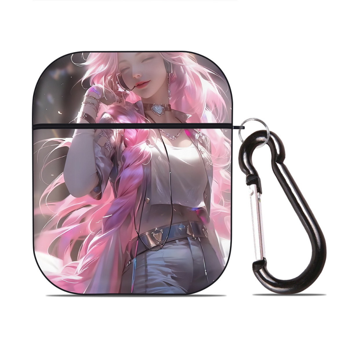 （画像用） リーグ・オブ・レジェンド League of Legends LOL AirPods 第2世代保護ケース ハードシェル ブラック 耐衝撃・防指紋・カラビナ付き