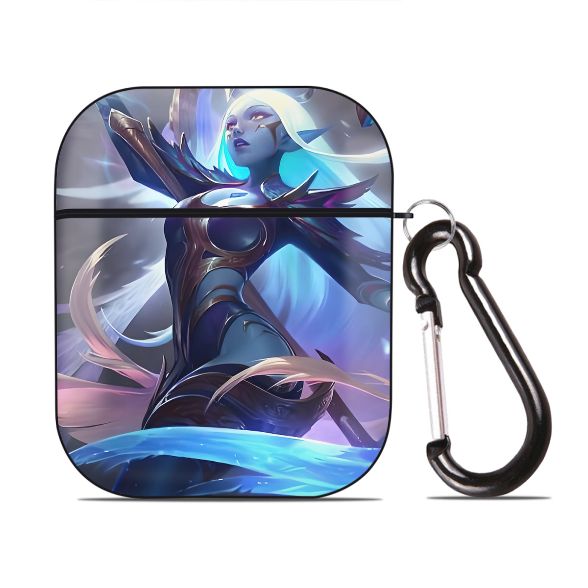 （画像用） リーグ・オブ・レジェンド League of Legends LOL AirPods 第2世代保護ケース ハードシェル ブラック 耐衝撃・防指紋・カラビナ付き