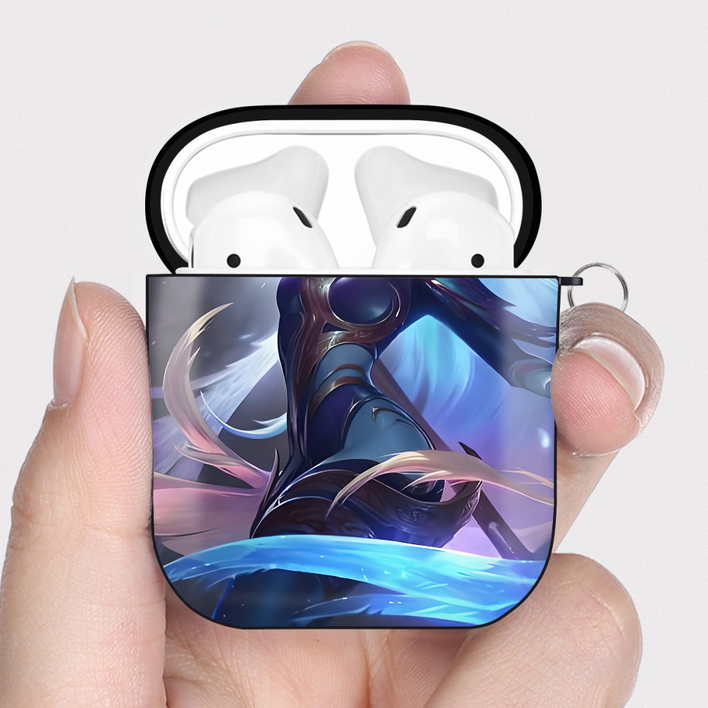（画像用） リーグ・オブ・レジェンド League of Legends LOL AirPods 第2世代保護ケース ハードシェル ブラック 耐衝撃・防指紋・カラビナ付き