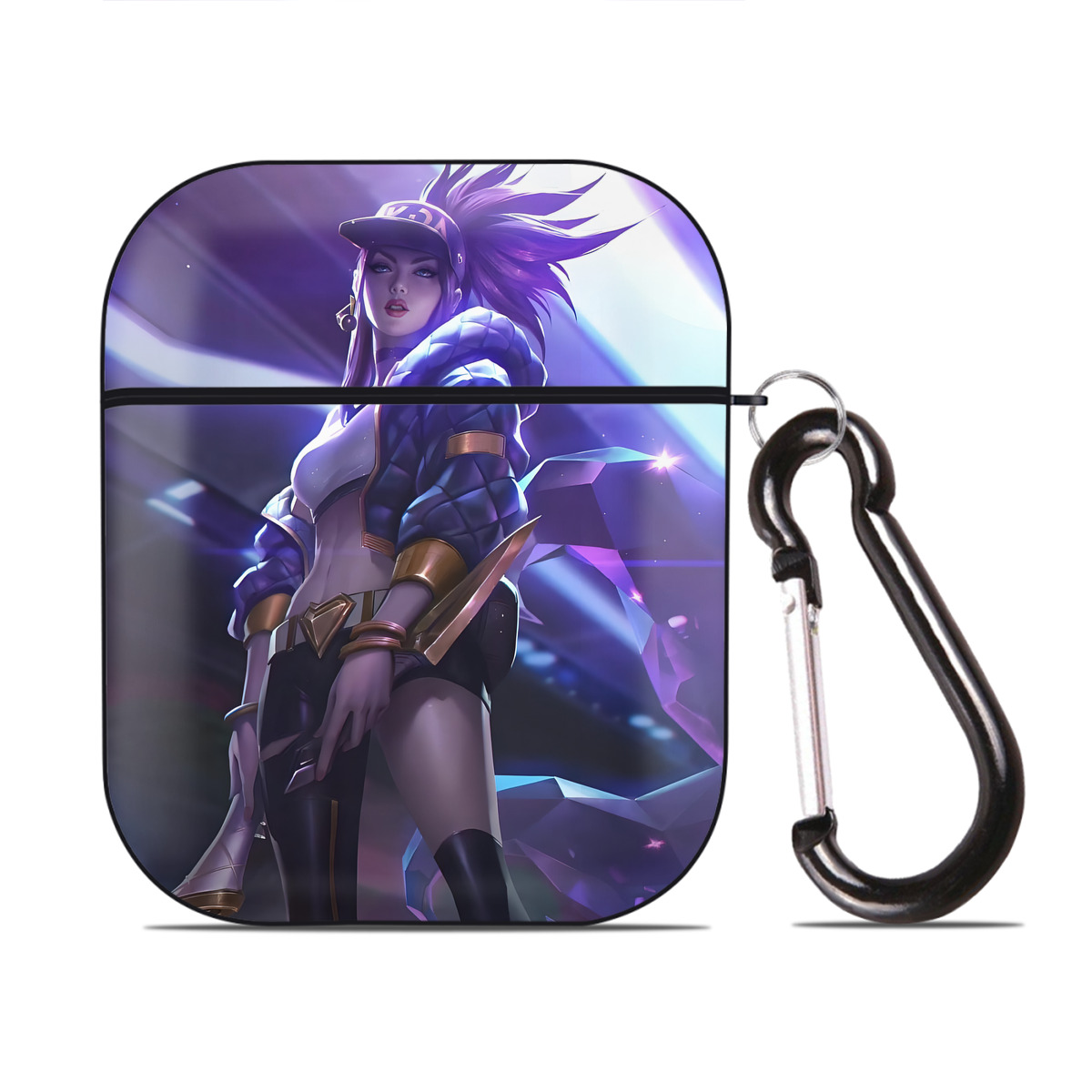 （画像用） リーグ・オブ・レジェンド League of Legends LOL AirPods 第2世代保護ケース ハードシェル ブラック 耐衝撃・防指紋・カラビナ付き