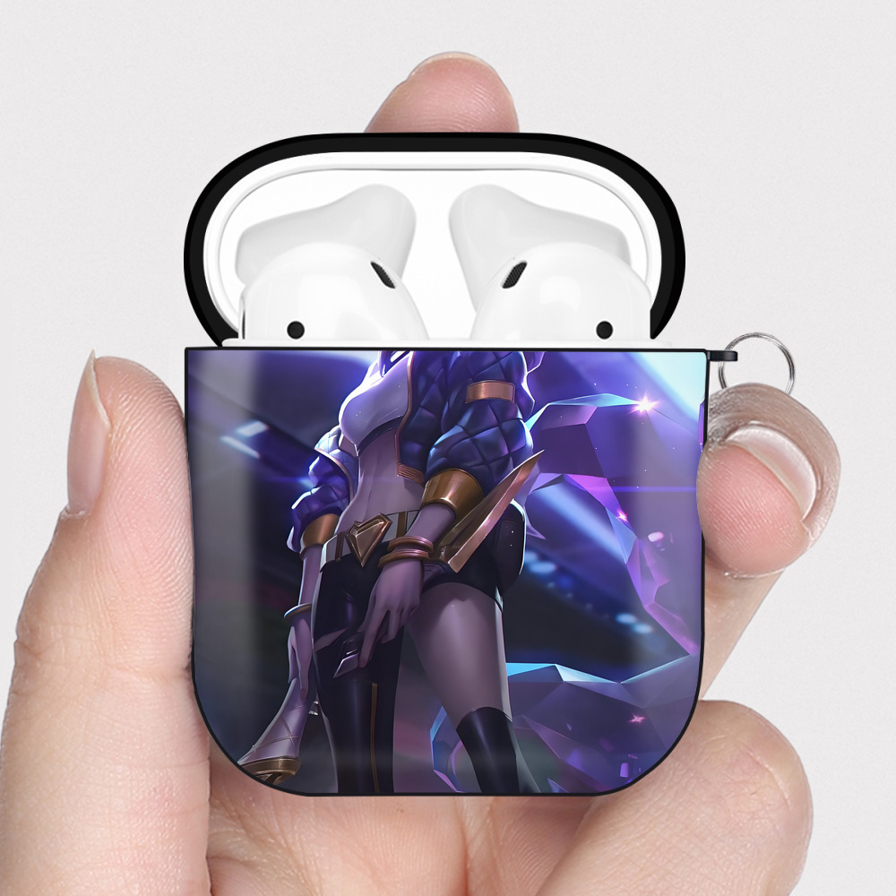 （画像用） リーグ・オブ・レジェンド League of Legends LOL AirPods 第2世代保護ケース ハードシェル ブラック 耐衝撃・防指紋・カラビナ付き