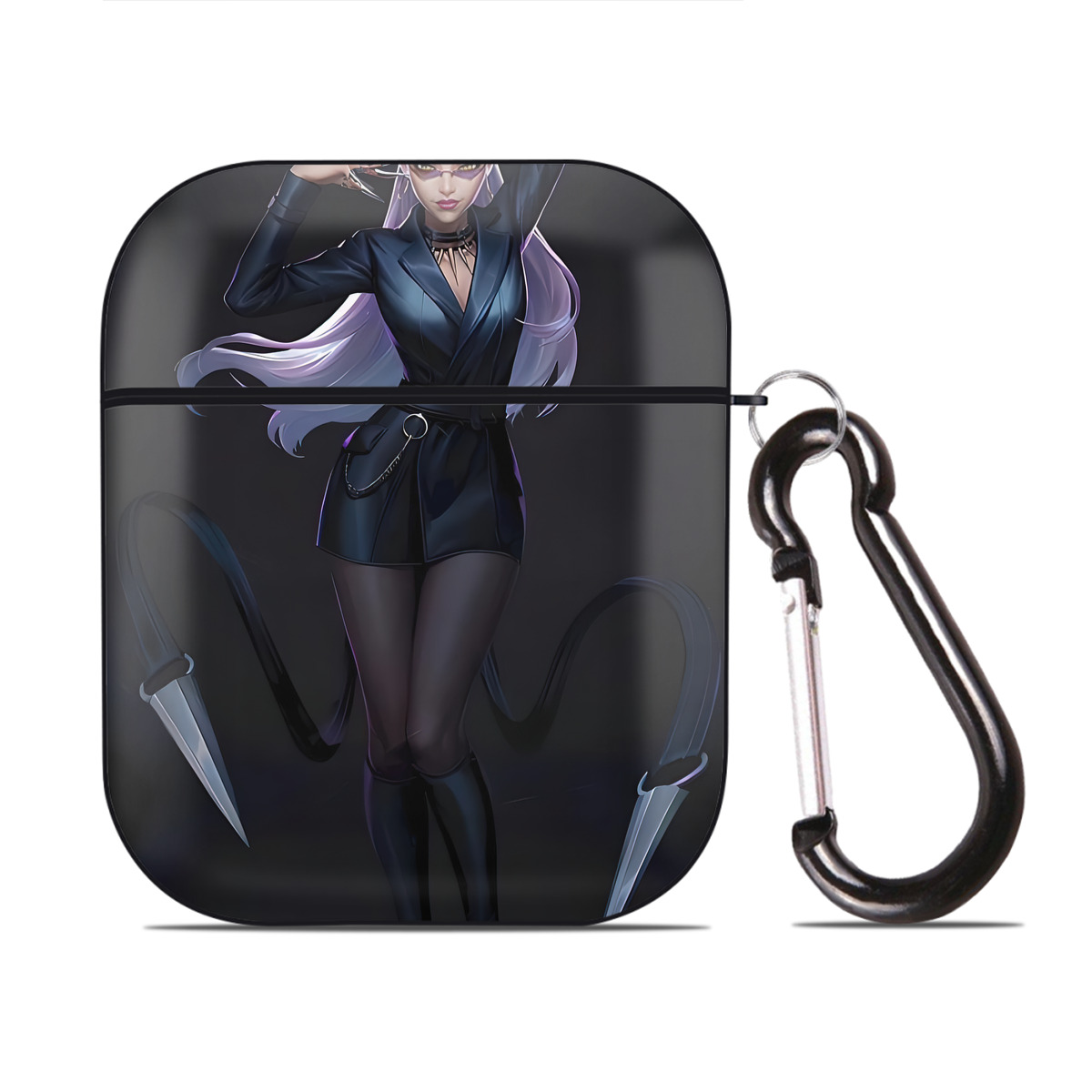 （画像用） リーグ・オブ・レジェンド League of Legends LOL AirPods 第2世代保護ケース ハードシェル ブラック 耐衝撃・防指紋・カラビナ付き