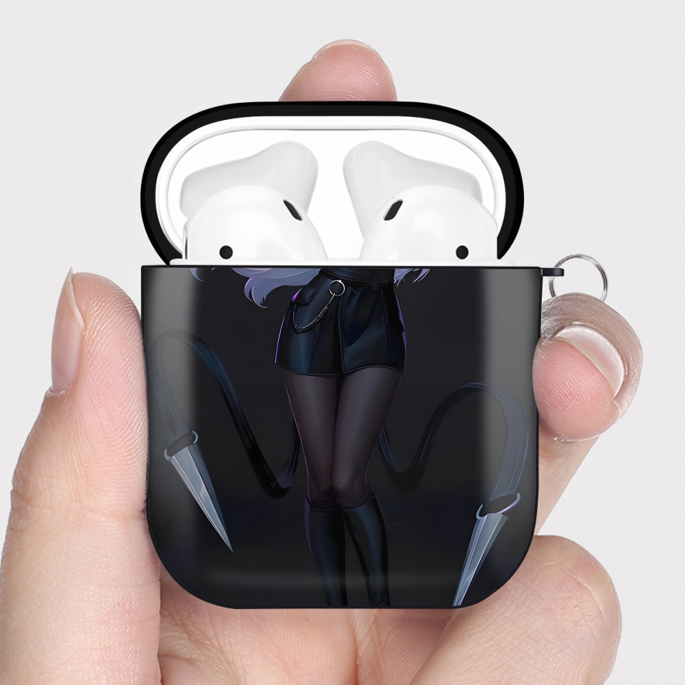 （画像用） リーグ・オブ・レジェンド League of Legends LOL AirPods 第2世代保護ケース ハードシェル ブラック 耐衝撃・防指紋・カラビナ付き