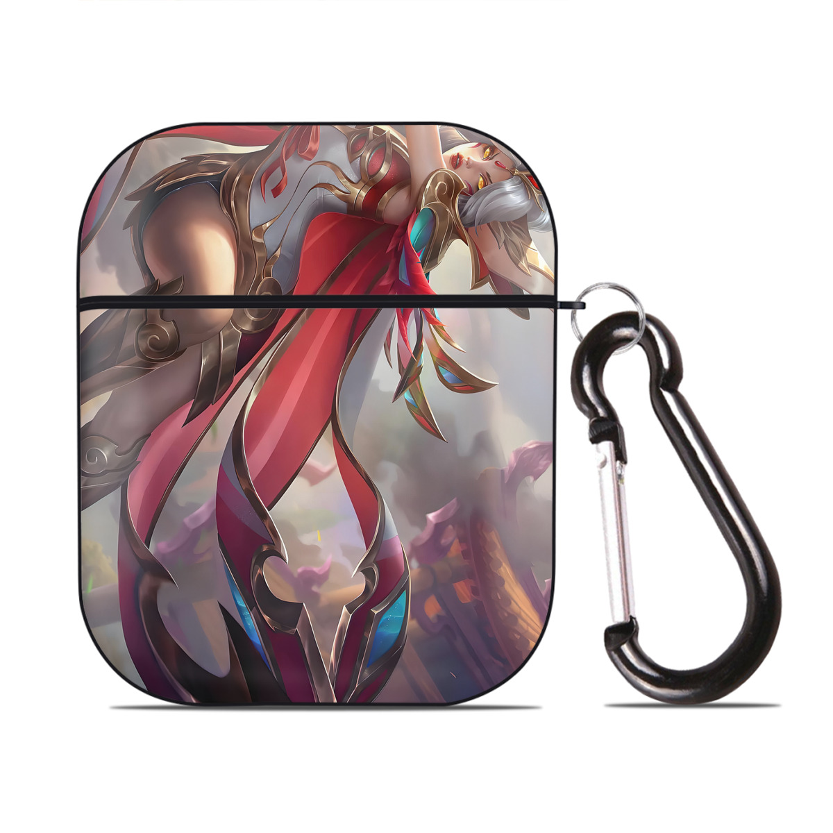 （画像用） リーグ・オブ・レジェンド League of Legends LOL AirPods 第2世代保護ケース ハードシェル ブラック 耐衝撃・防指紋・カラビナ付き