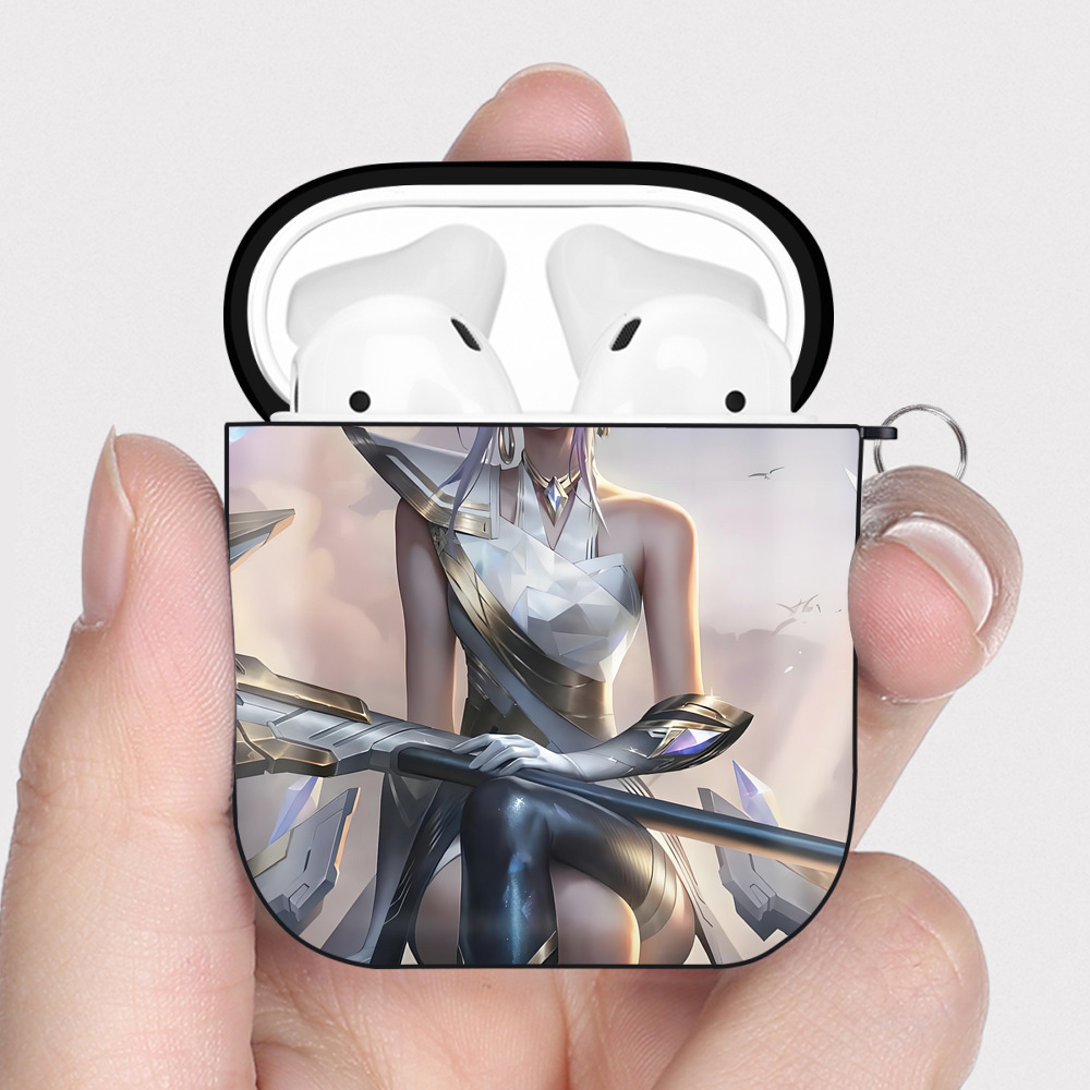 （画像用） リーグ・オブ・レジェンド League of Legends LOL AirPods 第2世代保護ケース ハードシェル ブラック 耐衝撃・防指紋・カラビナ付き