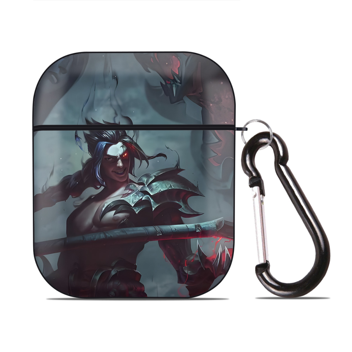 （画像用） リーグ・オブ・レジェンド League of Legends LOL AirPods 第2世代保護ケース ハードシェル ブラック 耐衝撃・防指紋・カラビナ付き