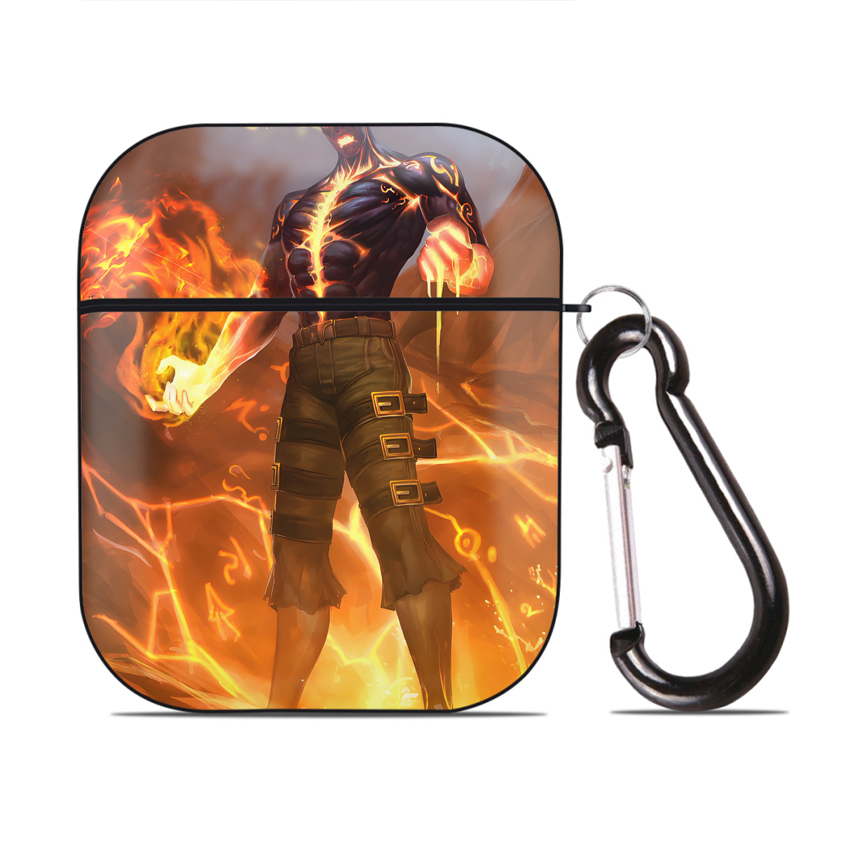 （画像用） リーグ・オブ・レジェンド League of Legends LOL AirPods 第2世代保護ケース ハードシェル ブラック 耐衝撃・防指紋・カラビナ付き