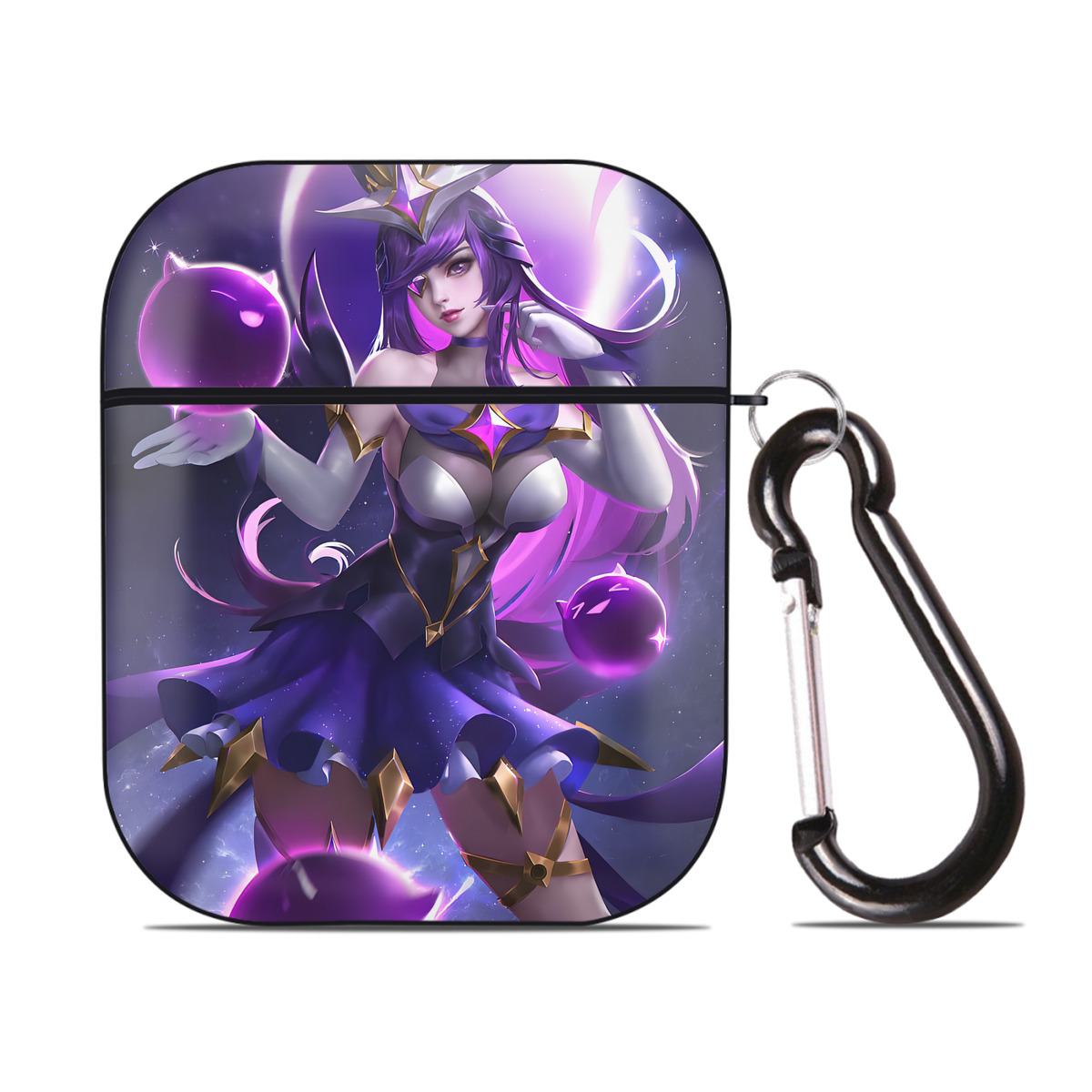 （画像用） リーグ・オブ・レジェンド League of Legends LOL AirPods 第2世代保護ケース ハードシェル ブラック 耐衝撃・防指紋・カラビナ付き