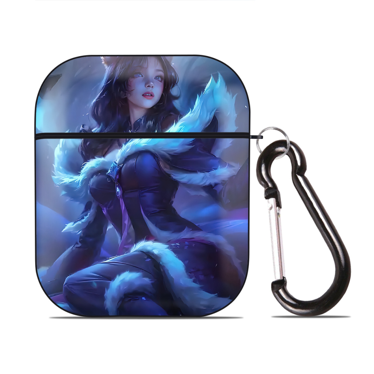 （画像用） リーグ・オブ・レジェンド League of Legends LOL AirPods 第2世代保護ケース ハードシェル ブラック 耐衝撃・防指紋・カラビナ付き