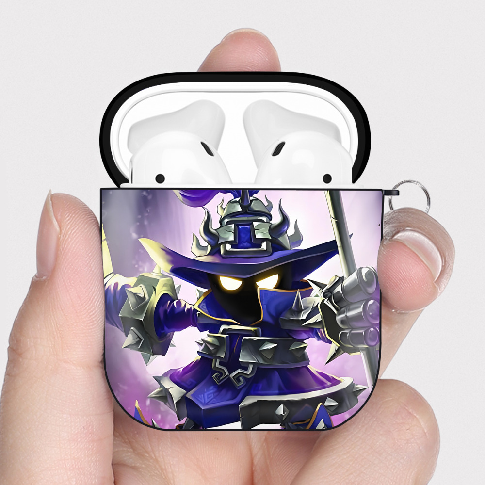 （画像用） リーグ・オブ・レジェンド League of Legends LOL AirPods 第2世代保護ケース ハードシェル ブラック 耐衝撃・防指紋・カラビナ付き