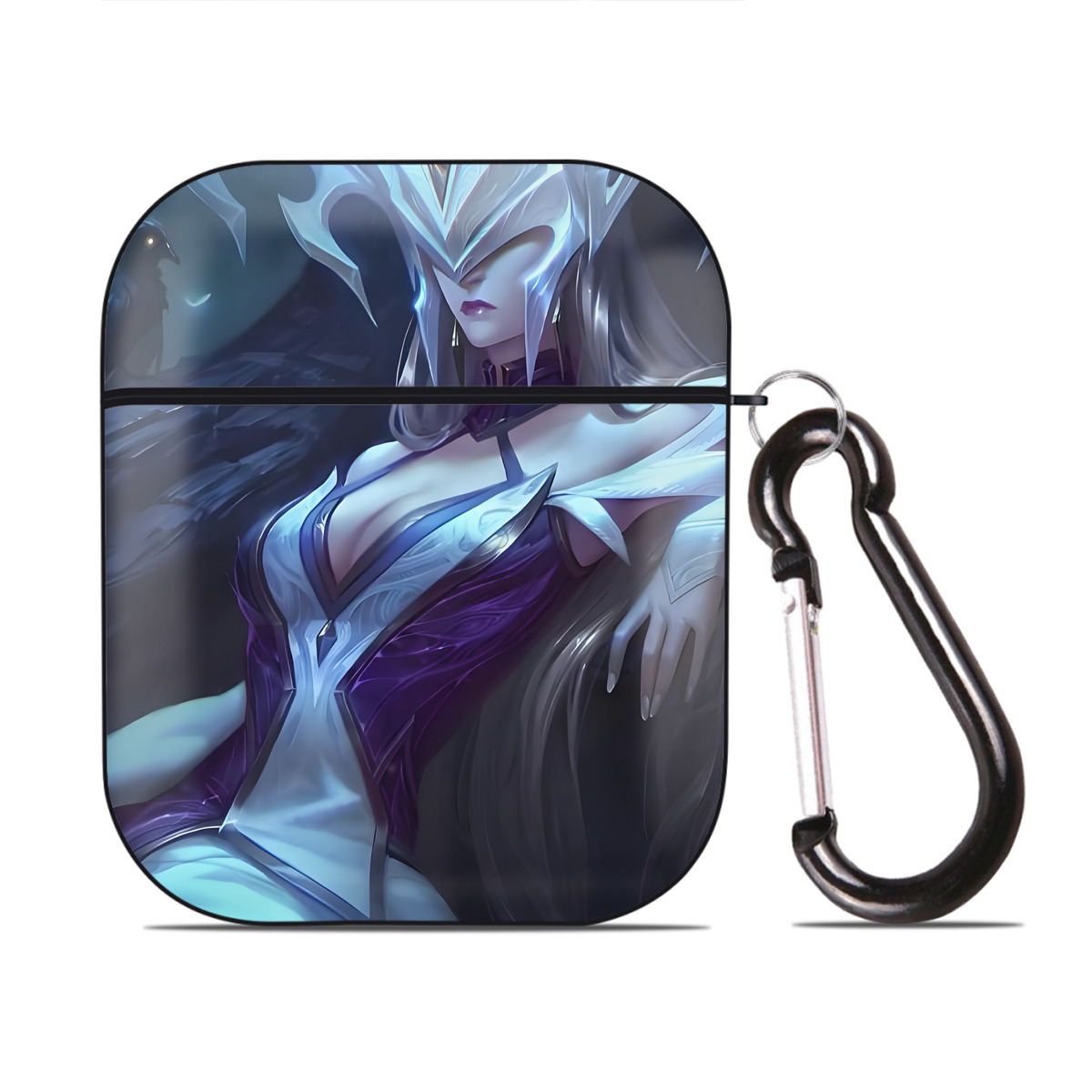（画像用） リーグ・オブ・レジェンド League of Legends LOL AirPods 第2世代保護ケース ハードシェル ブラック 耐衝撃・防指紋・カラビナ付き