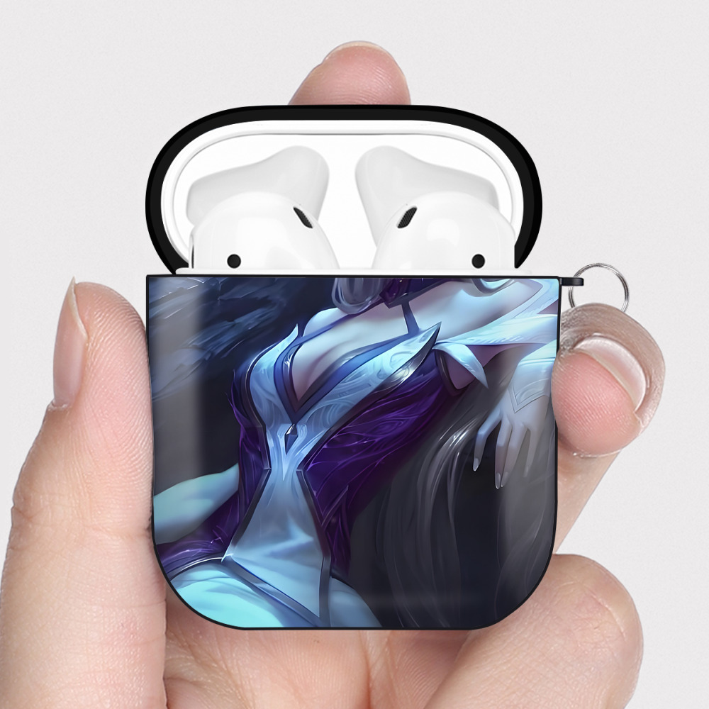 （画像用） リーグ・オブ・レジェンド League of Legends LOL AirPods 第2世代保護ケース ハードシェル ブラック 耐衝撃・防指紋・カラビナ付き