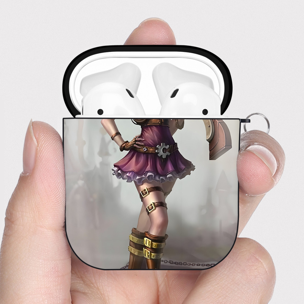 （画像用） リーグ・オブ・レジェンド League of Legends LOL AirPods 第2世代保護ケース ハードシェル ブラック 耐衝撃・防指紋・カラビナ付き