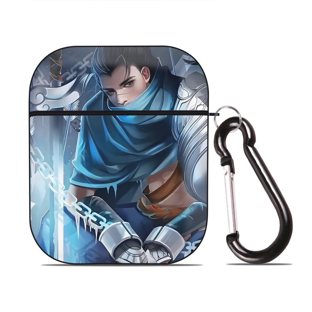 （画像用） リーグ・オブ・レジェンド League of Legends LOL AirPods 第2世代保護ケース ハードシェル ブラック 耐衝撃・防指紋・カラビナ付き