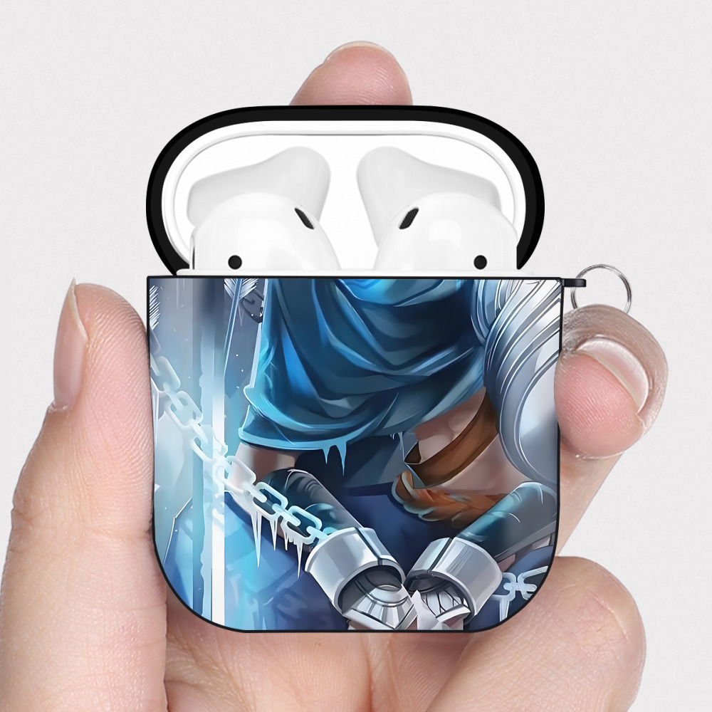 （画像用） リーグ・オブ・レジェンド League of Legends LOL AirPods 第2世代保護ケース ハードシェル ブラック 耐衝撃・防指紋・カラビナ付き