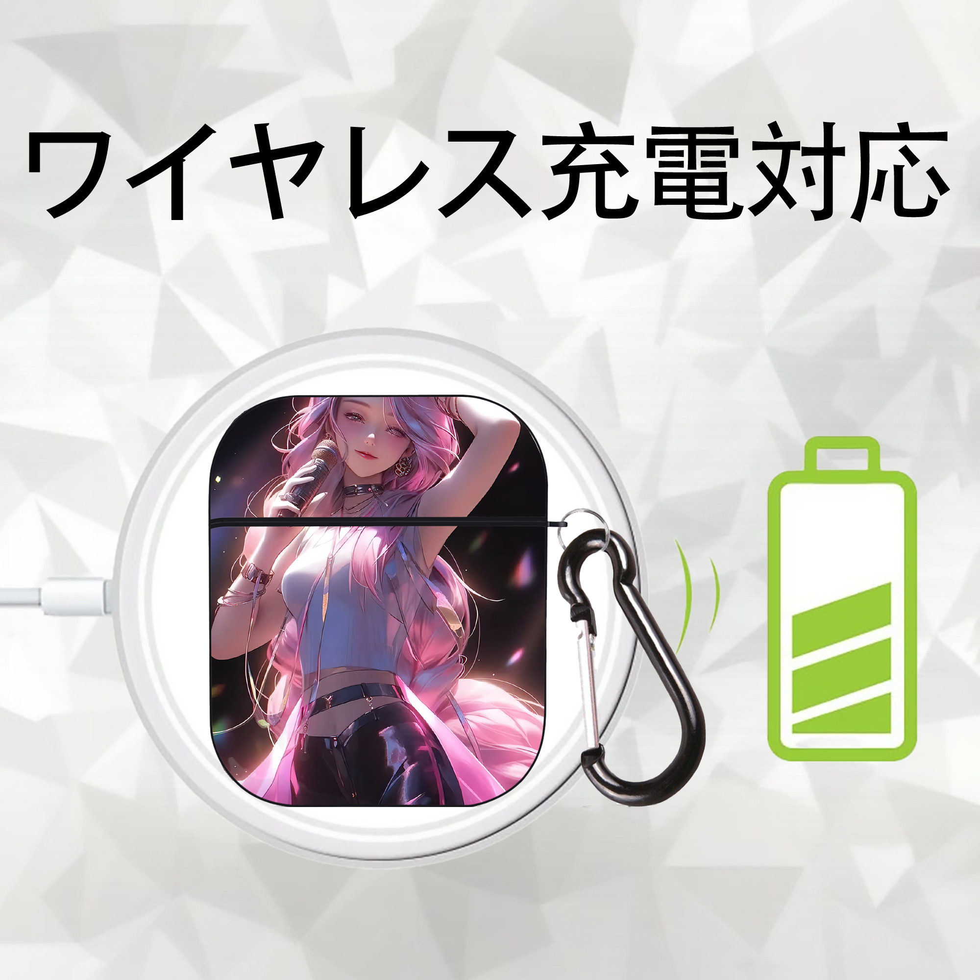 リーグ・オブ・レジェンド League of Legends LOL AirPods 第2世代保護ケース ハードシェル ブラック 耐衝撃・防指紋・カラビナ付き