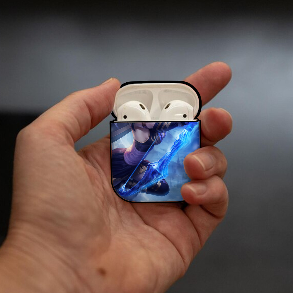 リーグ・オブ・レジェンド League of Legends LOL AirPods 第2世代保護ケース ハードシェル ブラック 耐衝撃・防指紋・カラビナ付き