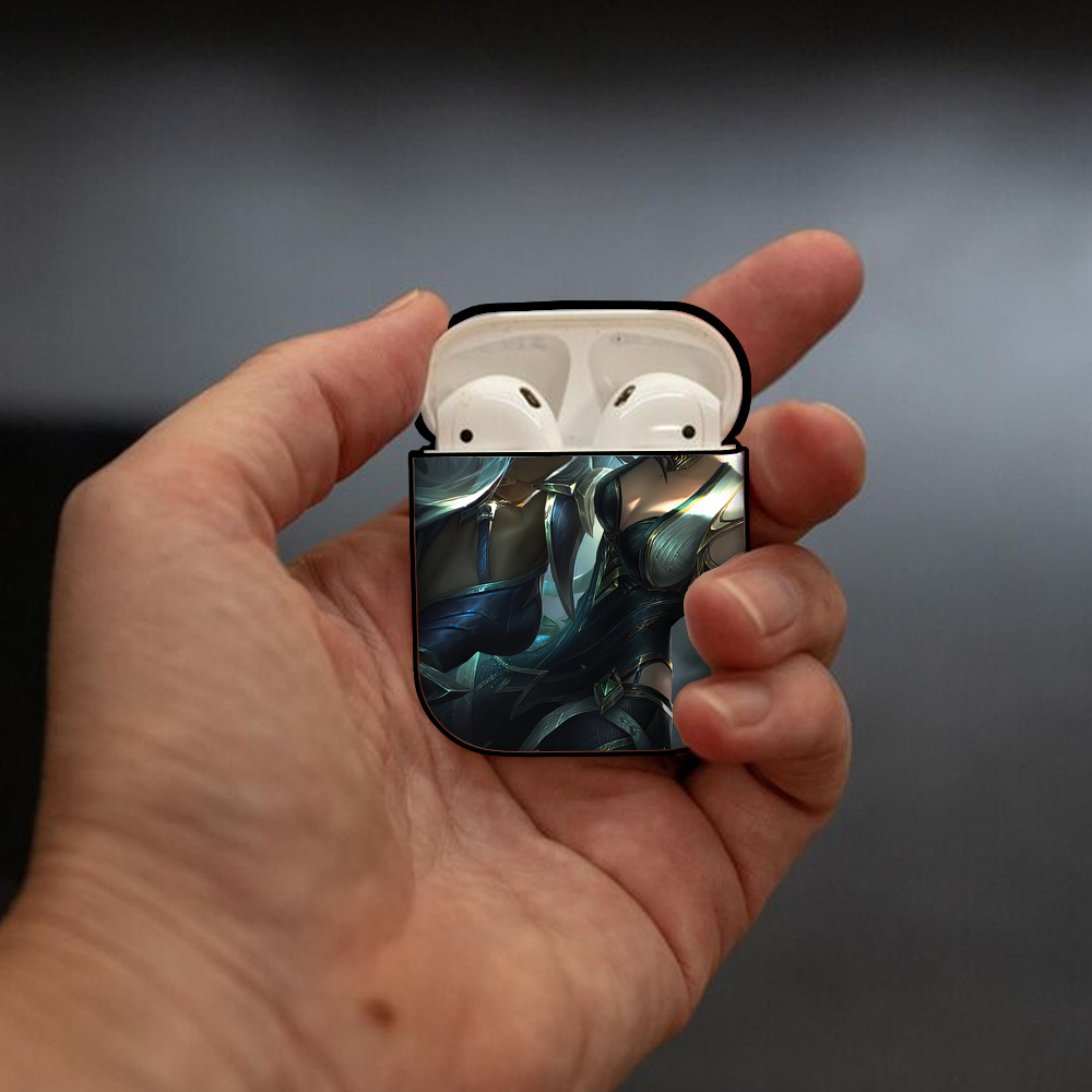 リーグ・オブ・レジェンド League of Legends LOL AirPods 第2世代保護ケース ハードシェル ブラック 耐衝撃・防指紋・カラビナ付き