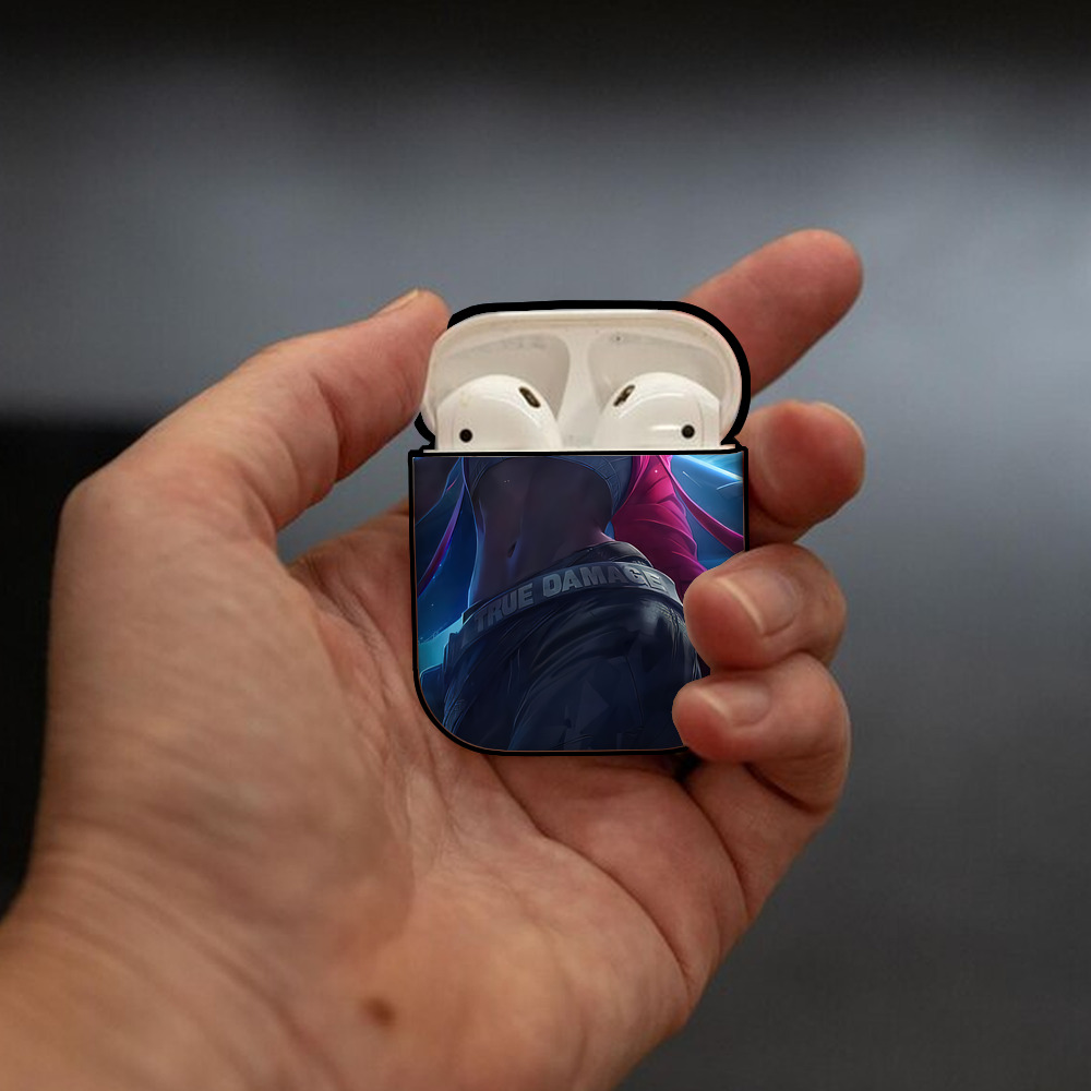 リーグ・オブ・レジェンド League of Legends LOL AirPods 第2世代保護ケース ハードシェル ブラック 耐衝撃・防指紋・カラビナ付き