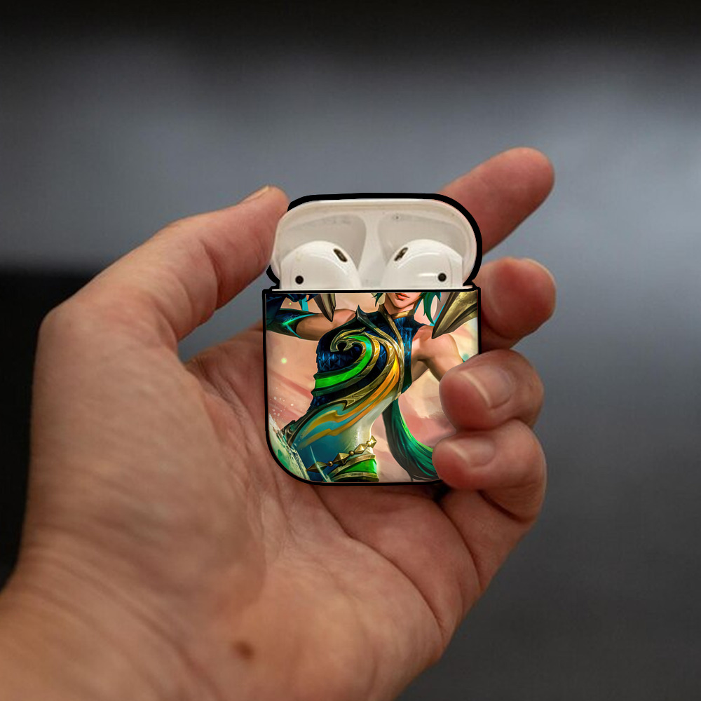 リーグ・オブ・レジェンド League of Legends LOL AirPods 第2世代保護ケース ハードシェル ブラック 耐衝撃・防指紋・カラビナ付き