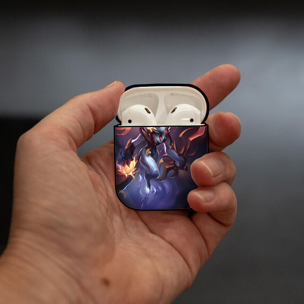 リーグ・オブ・レジェンド League of Legends LOL AirPods 第2世代保護ケース ハードシェル ブラック 耐衝撃・防指紋・カラビナ付き