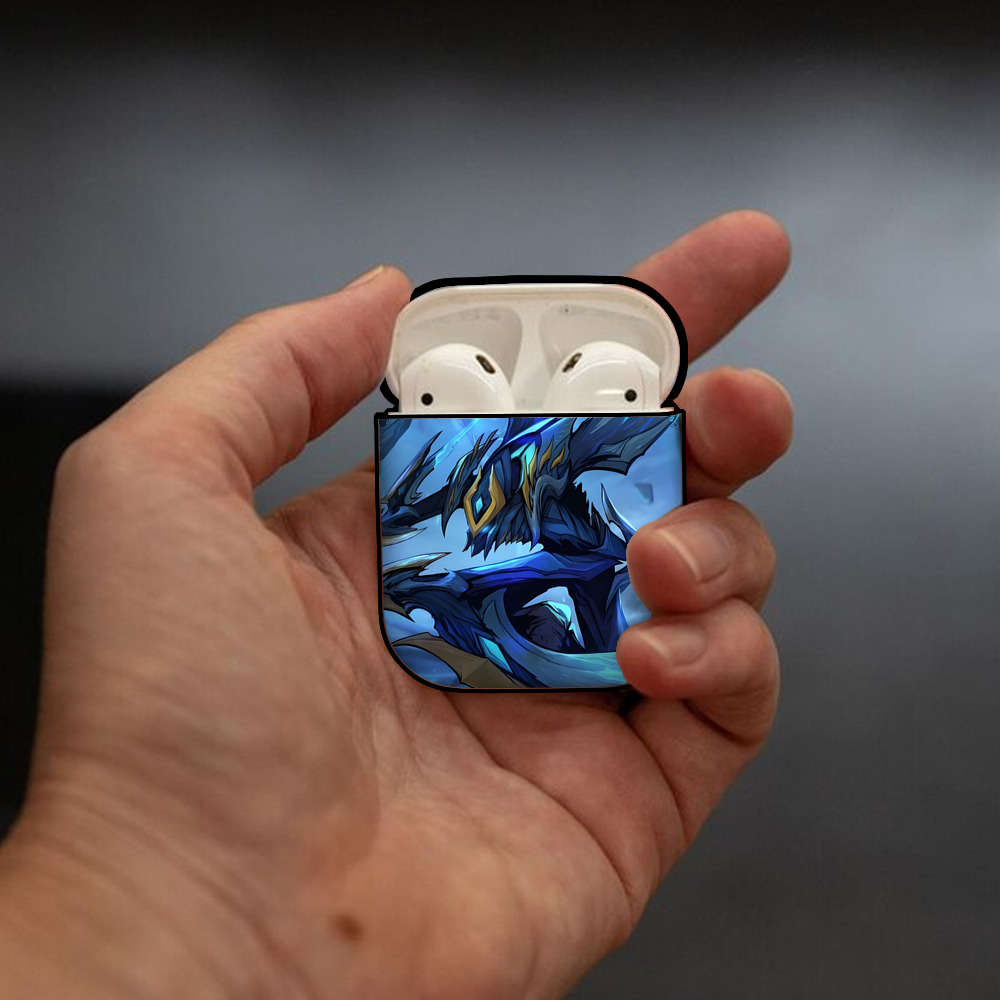 リーグ・オブ・レジェンド League of Legends LOL AirPods 第2世代保護ケース ハードシェル ブラック 耐衝撃・防指紋・カラビナ付き