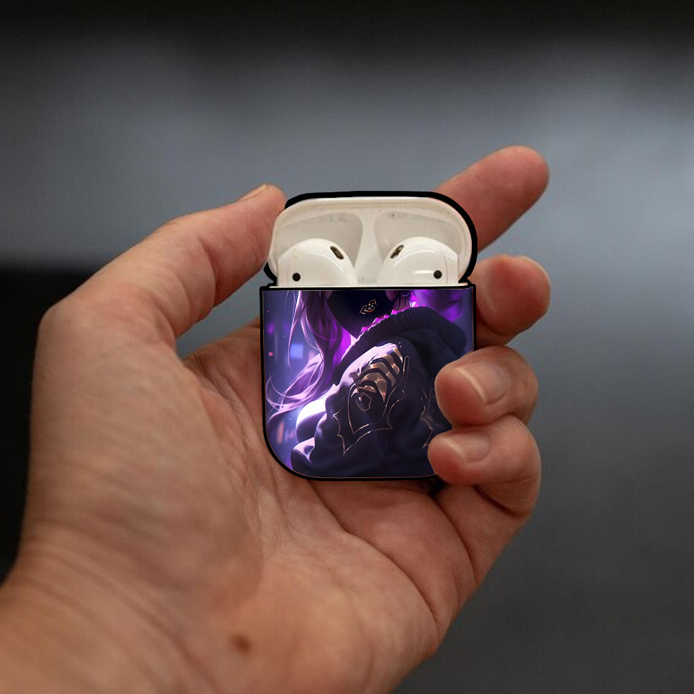 リーグ・オブ・レジェンド League of Legends LOL AirPods 第2世代保護ケース ハードシェル ブラック 耐衝撃・防指紋・カラビナ付き
