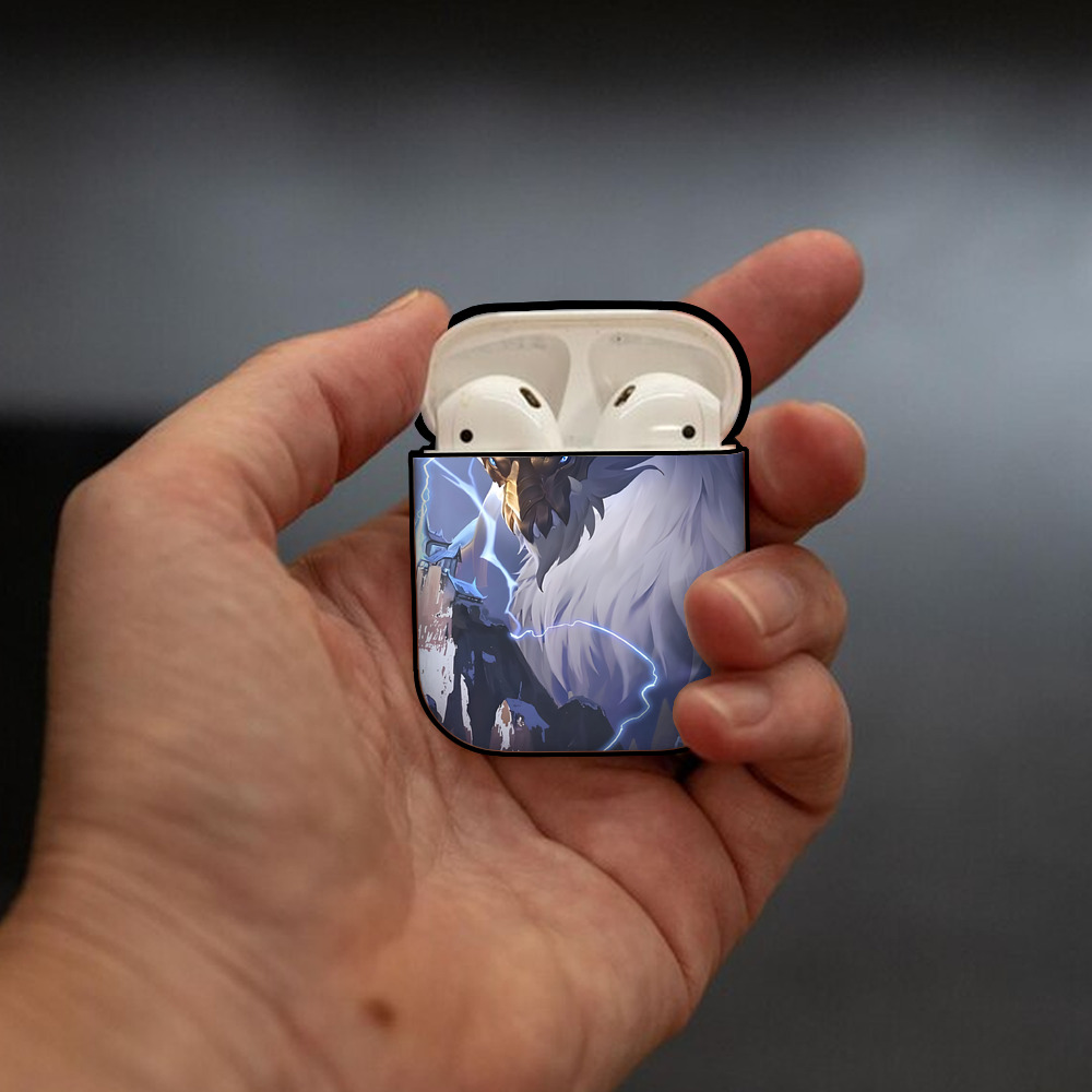 リーグ・オブ・レジェンド League of Legends LOL AirPods 第2世代保護ケース ハードシェル ブラック 耐衝撃・防指紋・カラビナ付き