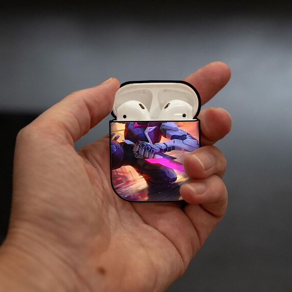 リーグ・オブ・レジェンド League of Legends LOL AirPods 第2世代保護ケース ハードシェル ブラック 耐衝撃・防指紋・カラビナ付き