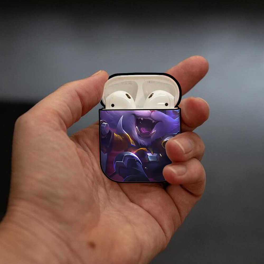 リーグ・オブ・レジェンド League of Legends LOL AirPods 第2世代保護ケース ハードシェル ブラック 耐衝撃・防指紋・カラビナ付き