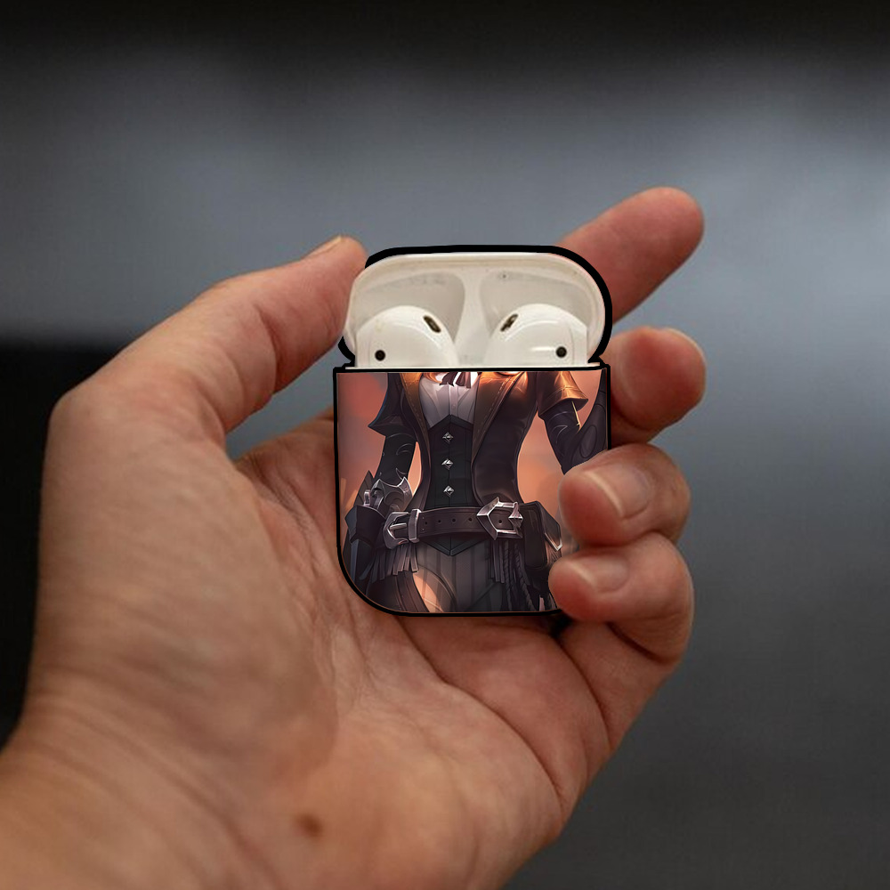 リーグ・オブ・レジェンド League of Legends LOL AirPods 第2世代保護ケース ハードシェル ブラック 耐衝撃・防指紋・カラビナ付き