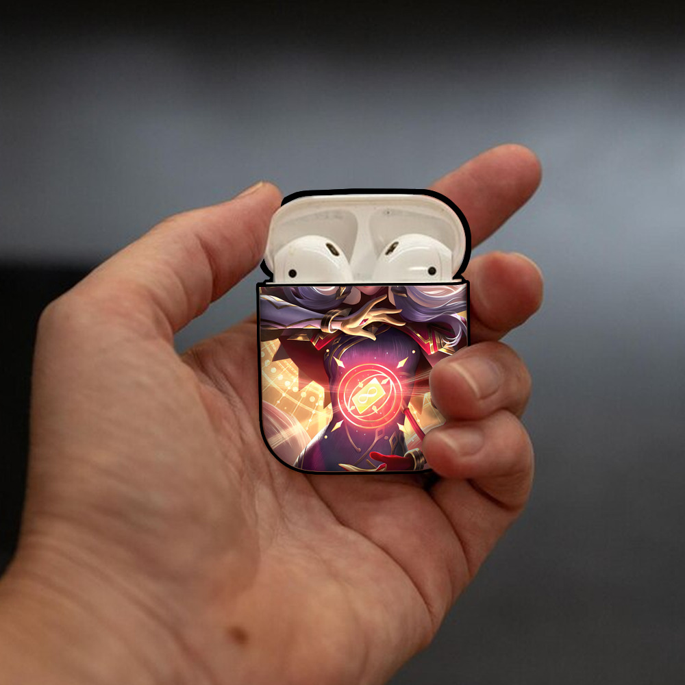 リーグ・オブ・レジェンド League of Legends LOL AirPods 第2世代保護ケース ハードシェル ブラック 耐衝撃・防指紋・カラビナ付き