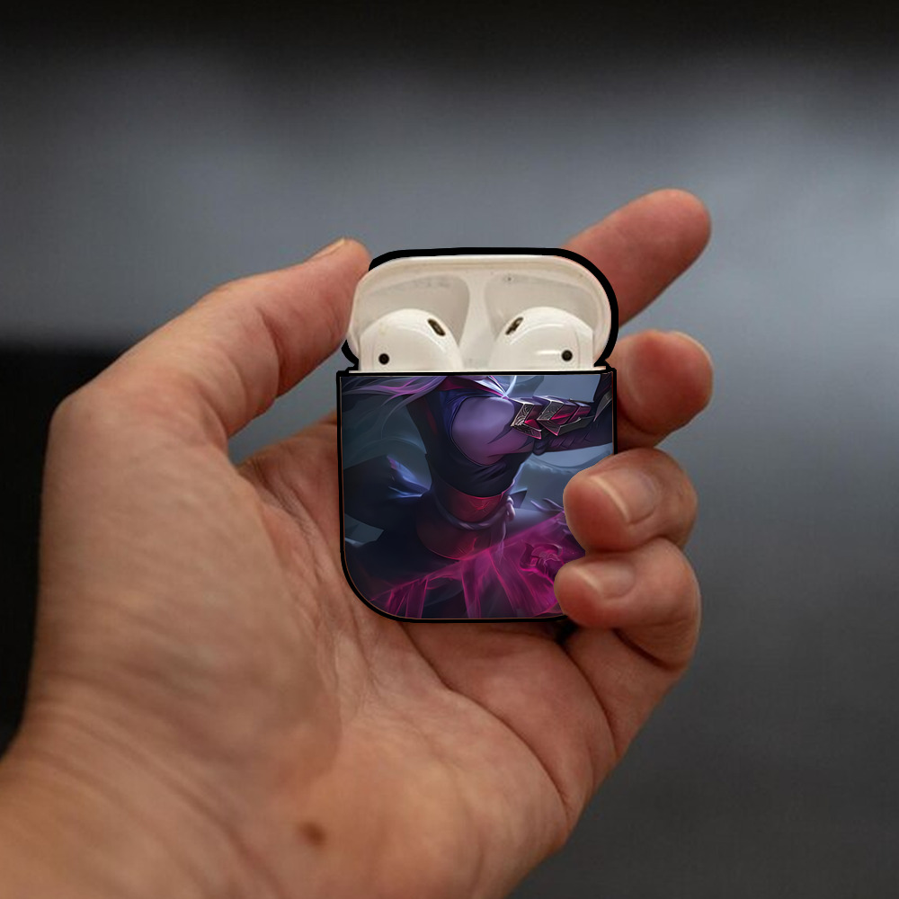 リーグ・オブ・レジェンド League of Legends LOL AirPods 第2世代保護ケース ハードシェル ブラック 耐衝撃・防指紋・カラビナ付き