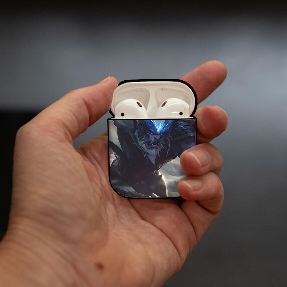 リーグ・オブ・レジェンド League of Legends LOL AirPods 第2世代保護ケース ハードシェル ブラック 耐衝撃・防指紋・カラビナ付き