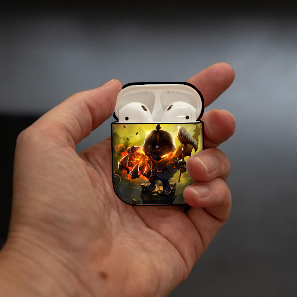 リーグ・オブ・レジェンド League of Legends LOL AirPods 第2世代保護ケース ハードシェル ブラック 耐衝撃・防指紋・カラビナ付き