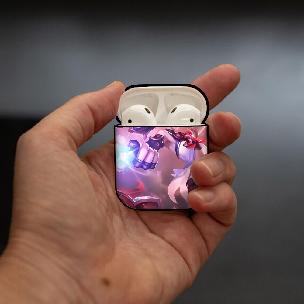 リーグ・オブ・レジェンド League of Legends LOL AirPods 第2世代保護ケース ハードシェル ブラック 耐衝撃・防指紋・カラビナ付き