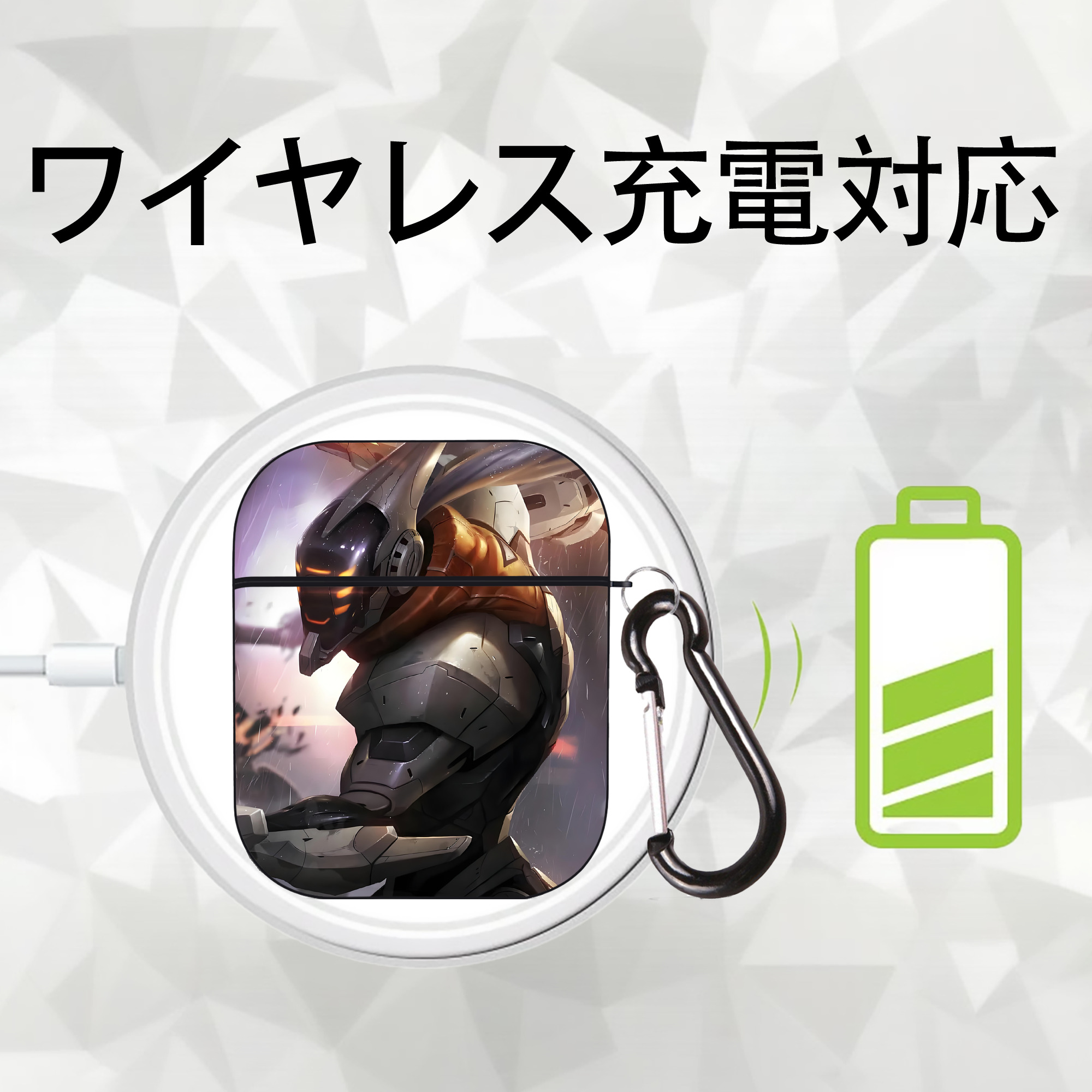 リーグ・オブ・レジェンド League of Legends LOL AirPods 第2世代保護ケース ハードシェル ブラック 耐衝撃・防指紋・カラビナ付き
