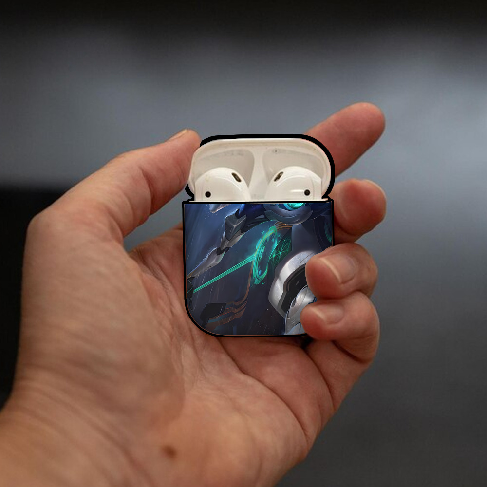 リーグ・オブ・レジェンド League of Legends LOL AirPods 第2世代保護ケース ハードシェル ブラック 耐衝撃・防指紋・カラビナ付き