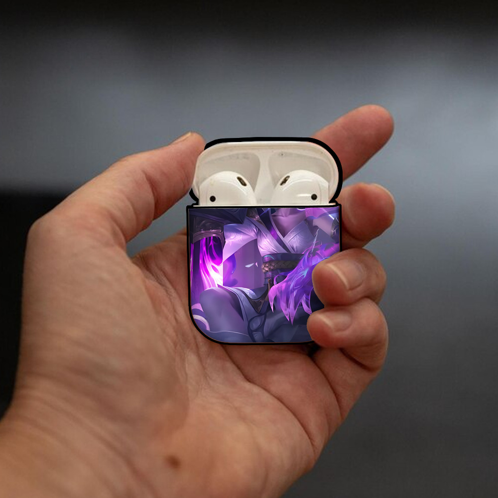 リーグ・オブ・レジェンド League of Legends LOL AirPods 第2世代保護ケース ハードシェル ブラック 耐衝撃・防指紋・カラビナ付き