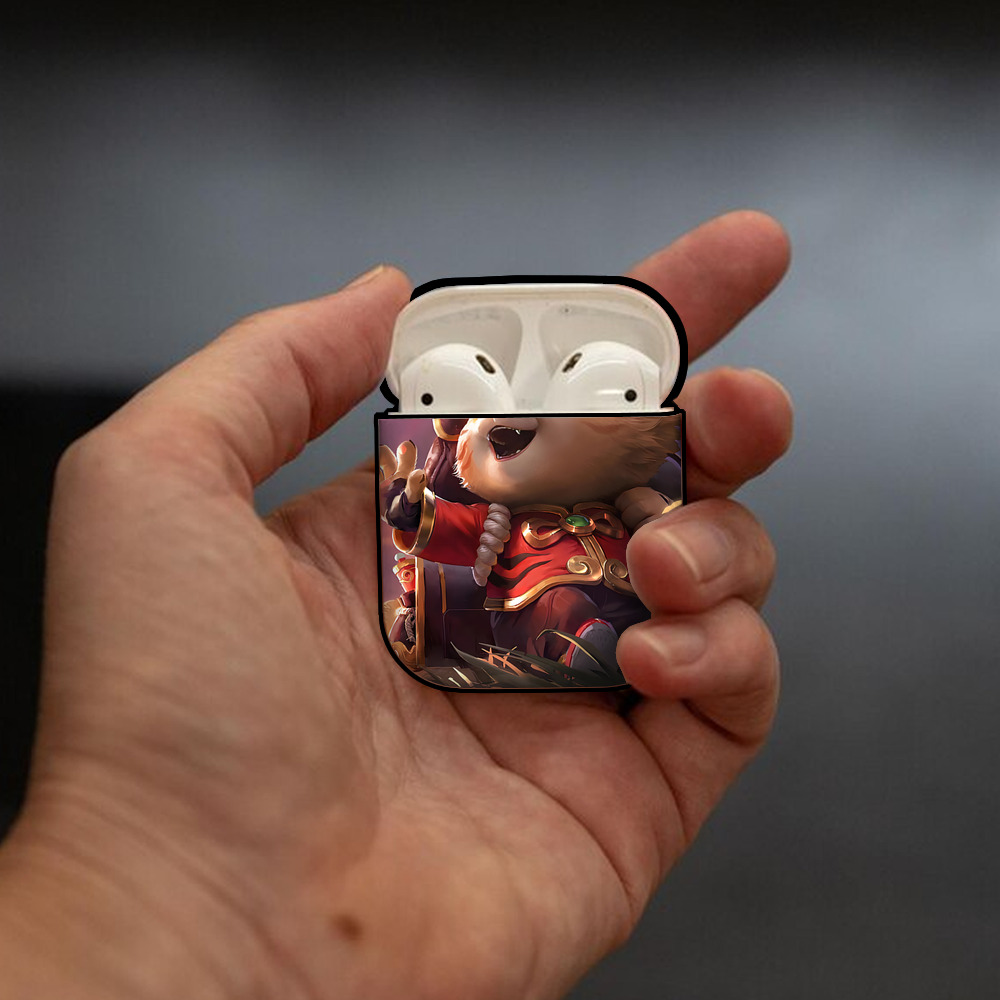 リーグ・オブ・レジェンド League of Legends LOL AirPods 第2世代保護ケース ハードシェル ブラック 耐衝撃・防指紋・カラビナ付き