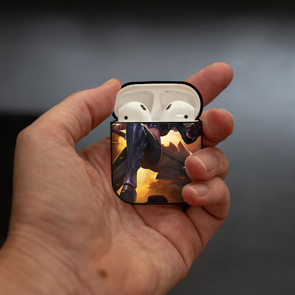 リーグ・オブ・レジェンド League of Legends LOL AirPods 第2世代保護ケース ハードシェル ブラック 耐衝撃・防指紋・カラビナ付き
