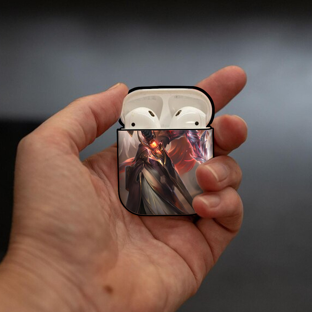 リーグ・オブ・レジェンド League of Legends LOL AirPods 第2世代保護ケース ハードシェル ブラック 耐衝撃・防指紋・カラビナ付き