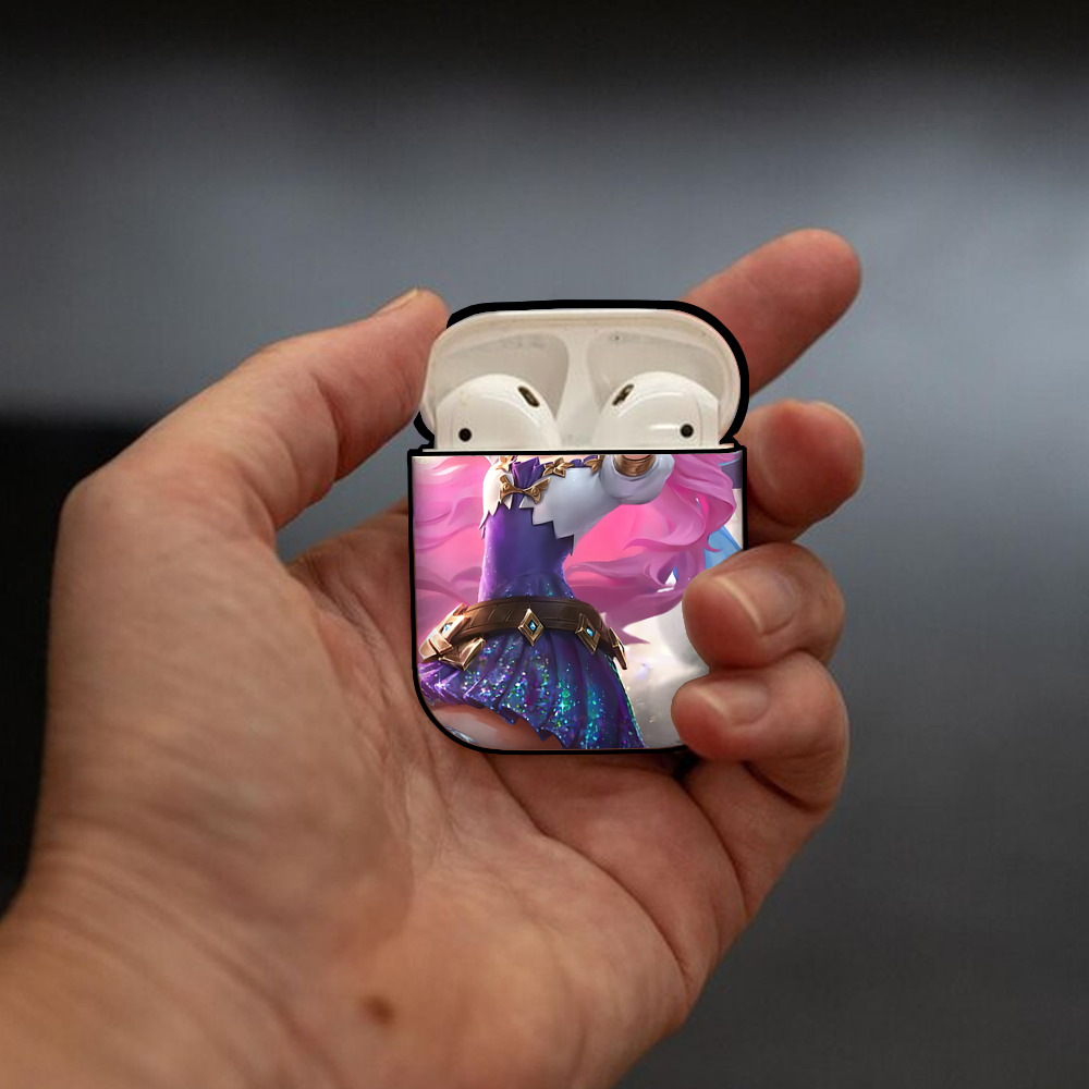 リーグ・オブ・レジェンド League of Legends LOL AirPods 第2世代保護ケース ハードシェル ブラック 耐衝撃・防指紋・カラビナ付き