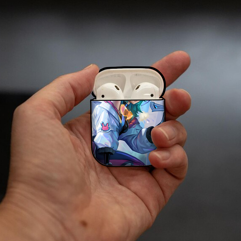 リーグ・オブ・レジェンド League of Legends LOL AirPods 第2世代保護ケース ハードシェル ブラック 耐衝撃・防指紋・カラビナ付き