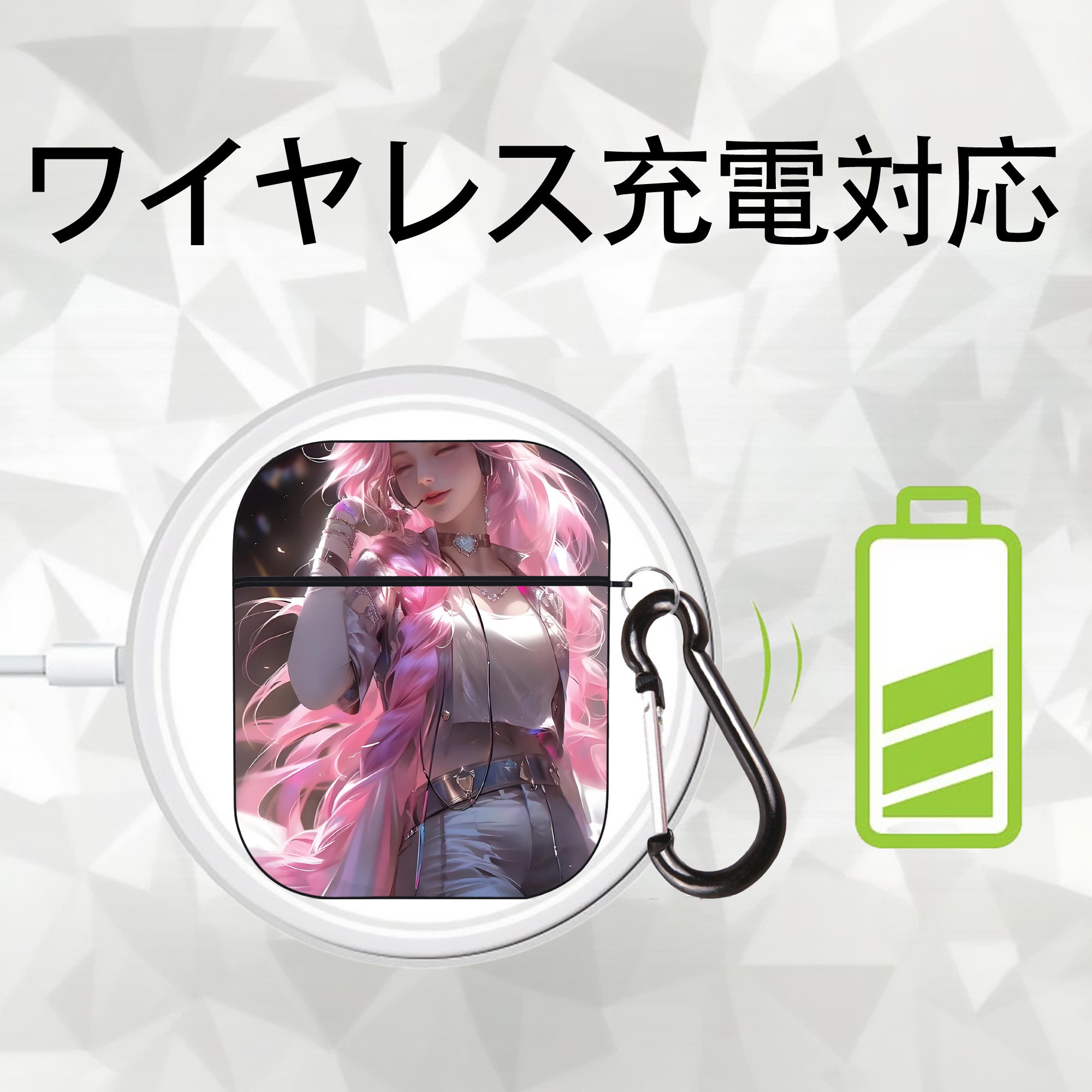リーグ・オブ・レジェンド League of Legends LOL AirPods 第2世代保護ケース ハードシェル ブラック 耐衝撃・防指紋・カラビナ付き
